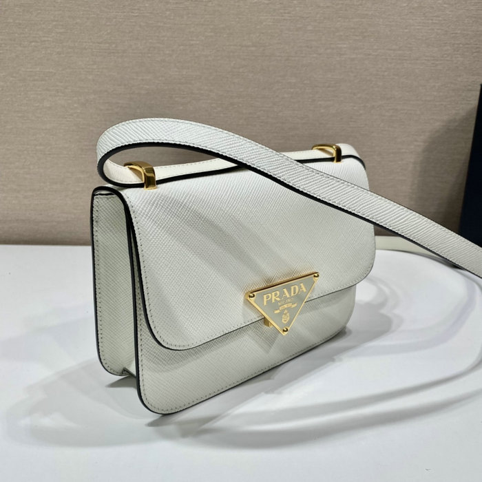 Prada Embleme Saffiano shoulder bag White 1BD320