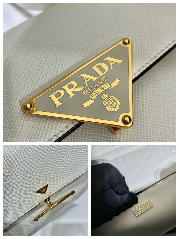 Prada Embleme Saffiano shoulder bag White 1BD320