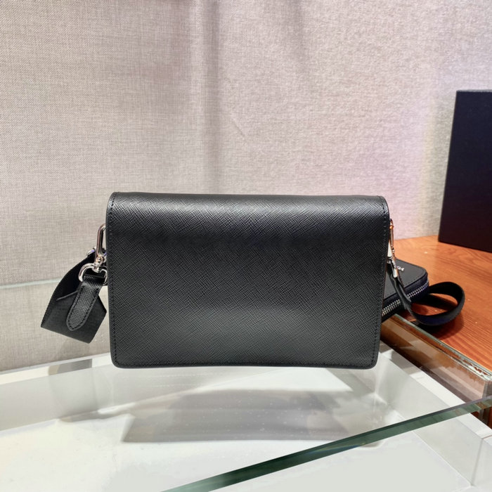 Prada Saffiano leather mini envelope bag Black 1BP020