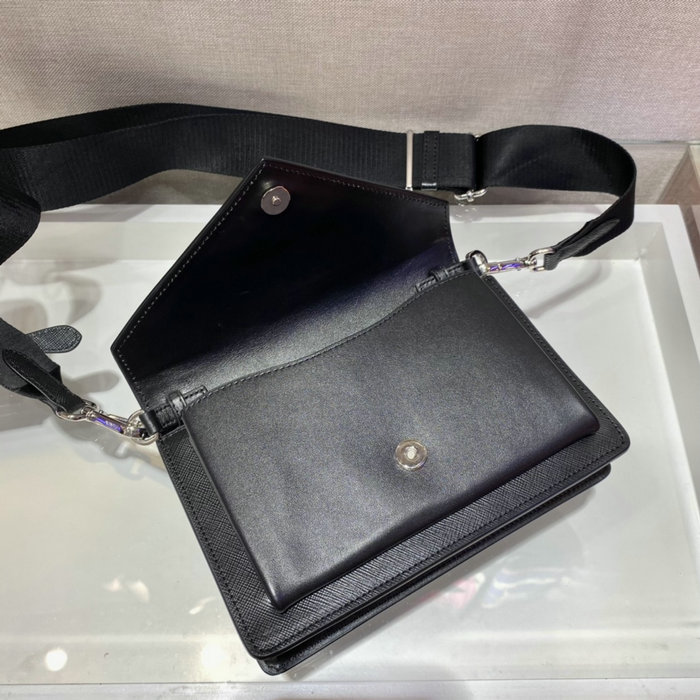 Prada Saffiano leather mini envelope bag Black 1BP020