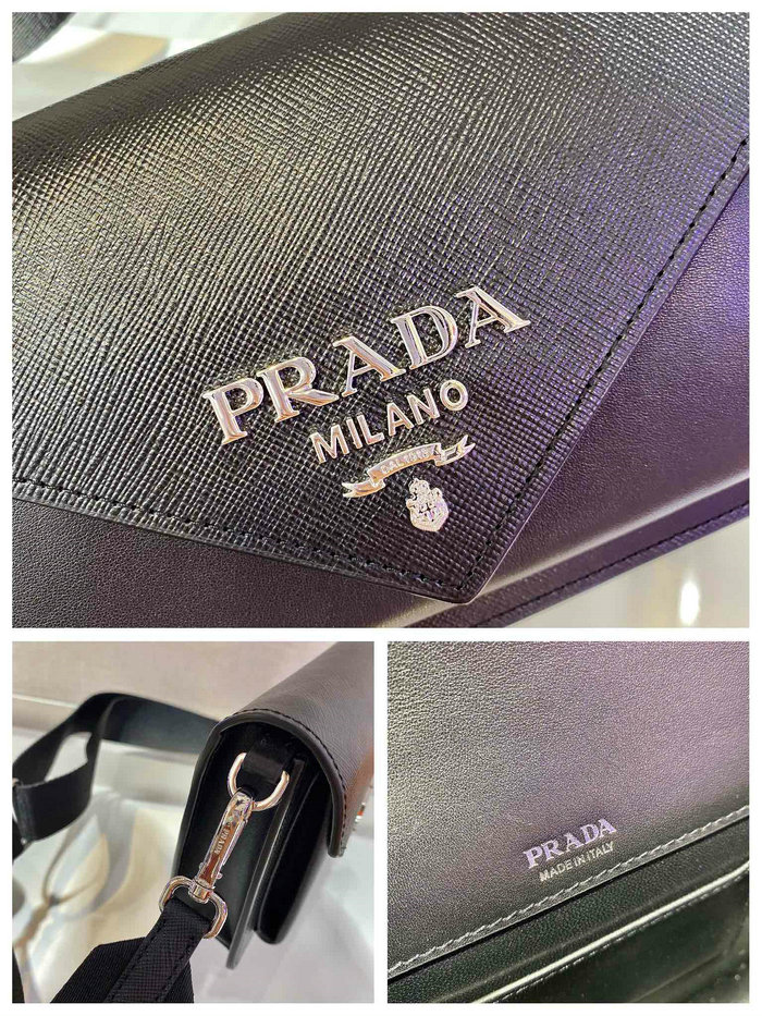 Prada Saffiano leather mini envelope bag Black 1BP020