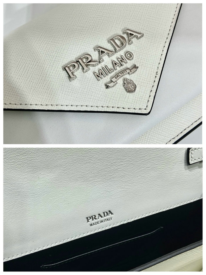 Prada Saffiano leather mini envelope bag White 1BP020