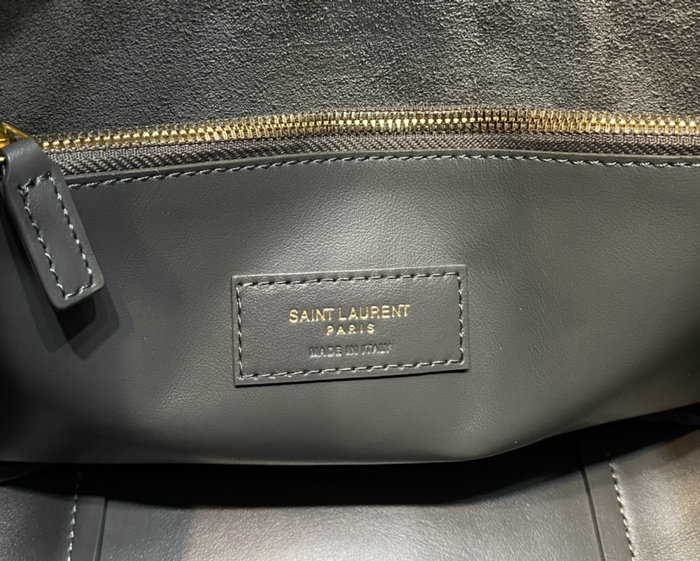 Saint Laurent LE 5 A 7 SOFT SMALL Hobo Bag Grey 713938