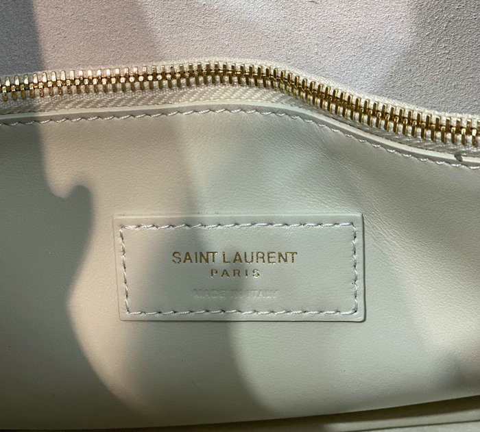 Saint Laurent LE 5 A 7 SOFT SMALL Hobo Bag White 713938