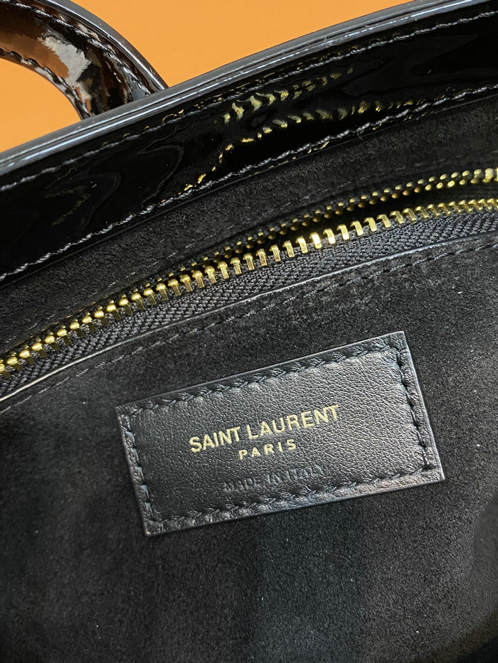 Saint Laurent Monogram Paten Leahter Hobo Bag Black 657228