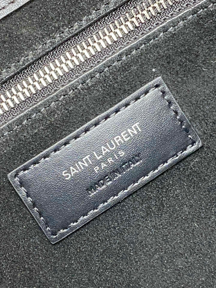 Saint Laurent Monogram Smooth Leahter Hobo Bag Black with Silver 657228