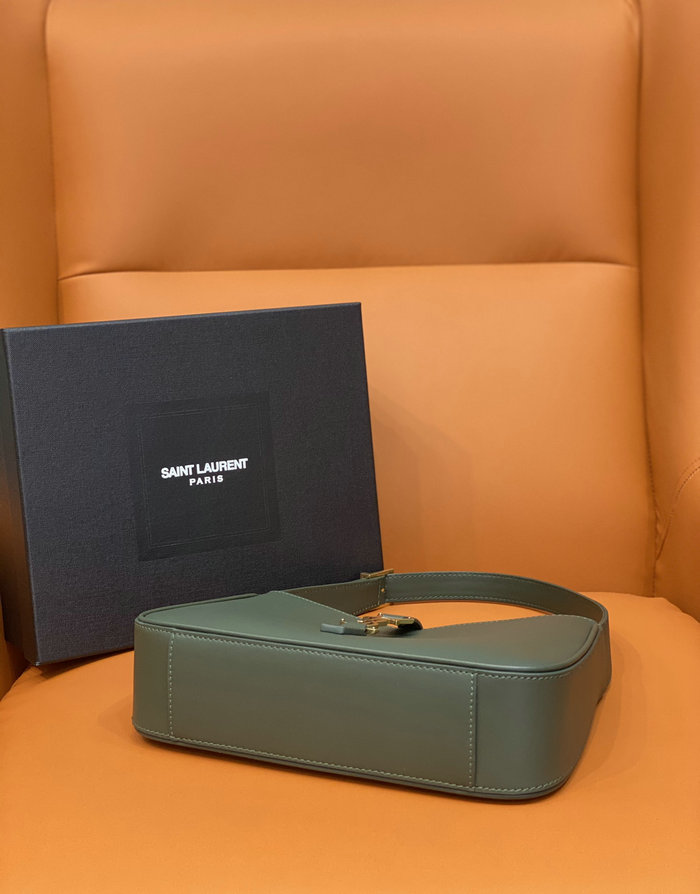 Saint Laurent Monogram Smooth Leahter Hobo Bag Dark Green 657228