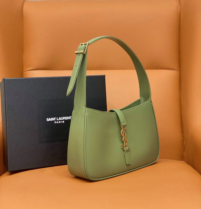 Saint Laurent Monogram Smooth Leahter Hobo Bag Green 657228