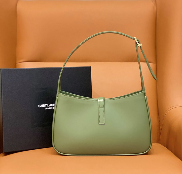 Saint Laurent Monogram Smooth Leahter Hobo Bag Green 657228