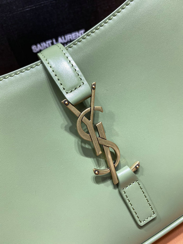 Saint Laurent Monogram Smooth Leahter Hobo Bag Green 657228