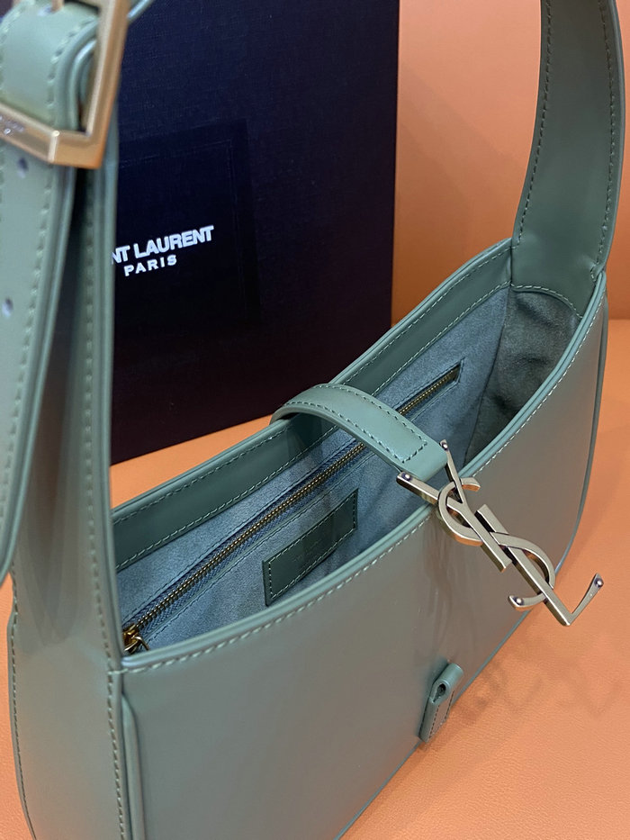 Saint Laurent Monogram Smooth Leahter Hobo Bag Green 657228