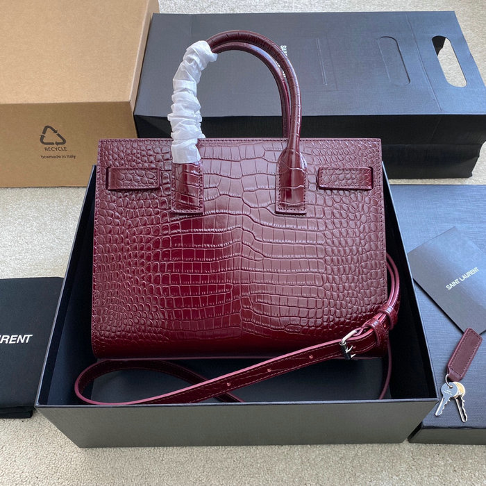 Saint Laurent Sac De Jour BABY Bag Burgundy 421863