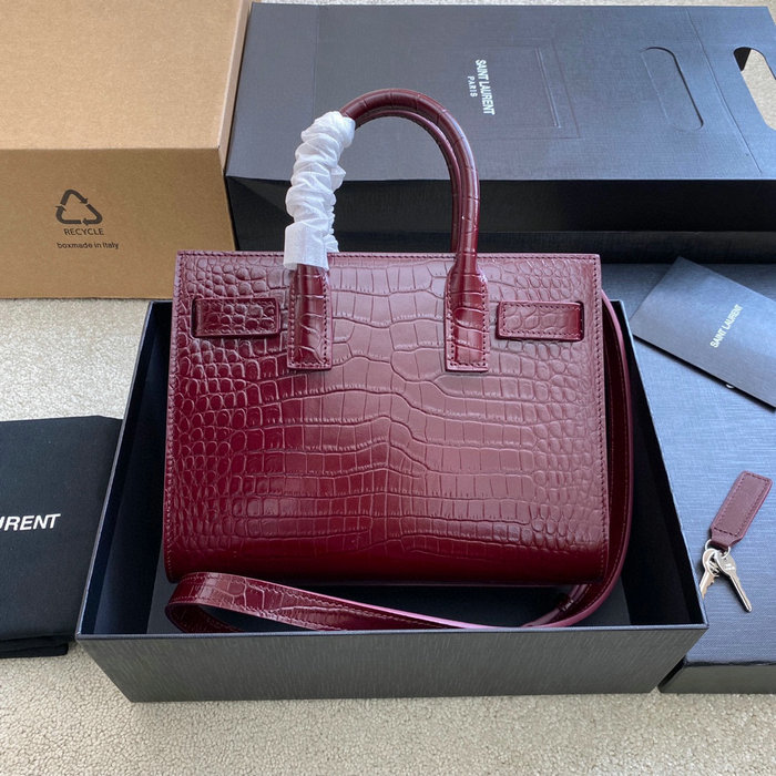 Saint Laurent Sac De Jour Nano Bag Burgundy 392035