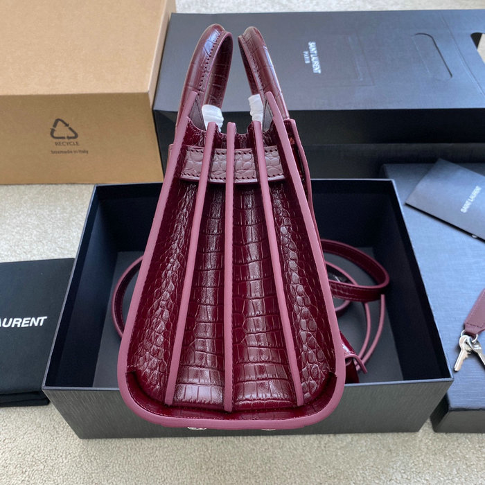 Saint Laurent Sac De Jour Nano Bag Burgundy 392035