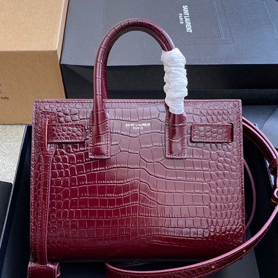 Saint Laurent Sac De Jour Nano Bag Burgundy 392035