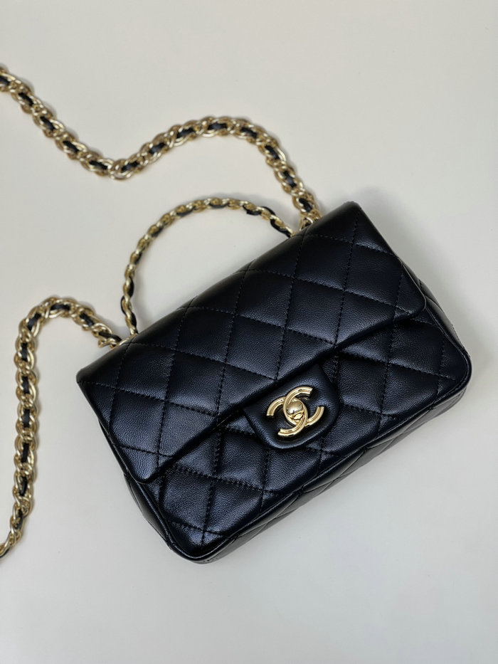 Chanel Small Flap Bag With Top Handle Black AS4023