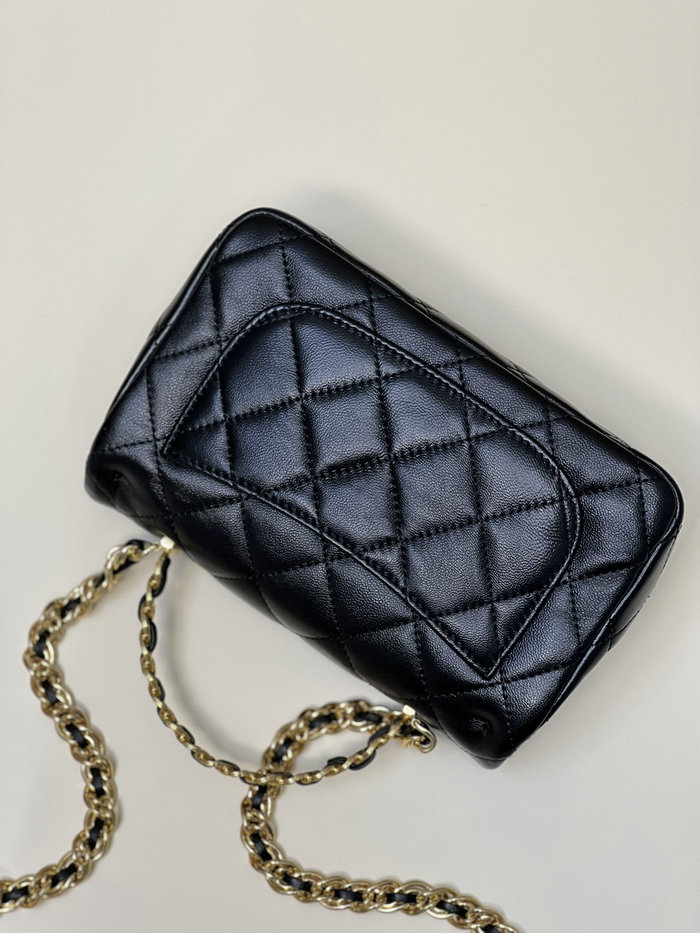 Chanel Small Flap Bag With Top Handle Black AS4023