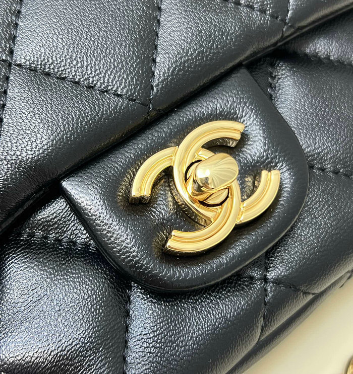 Chanel Small Flap Bag With Top Handle Black AS4023