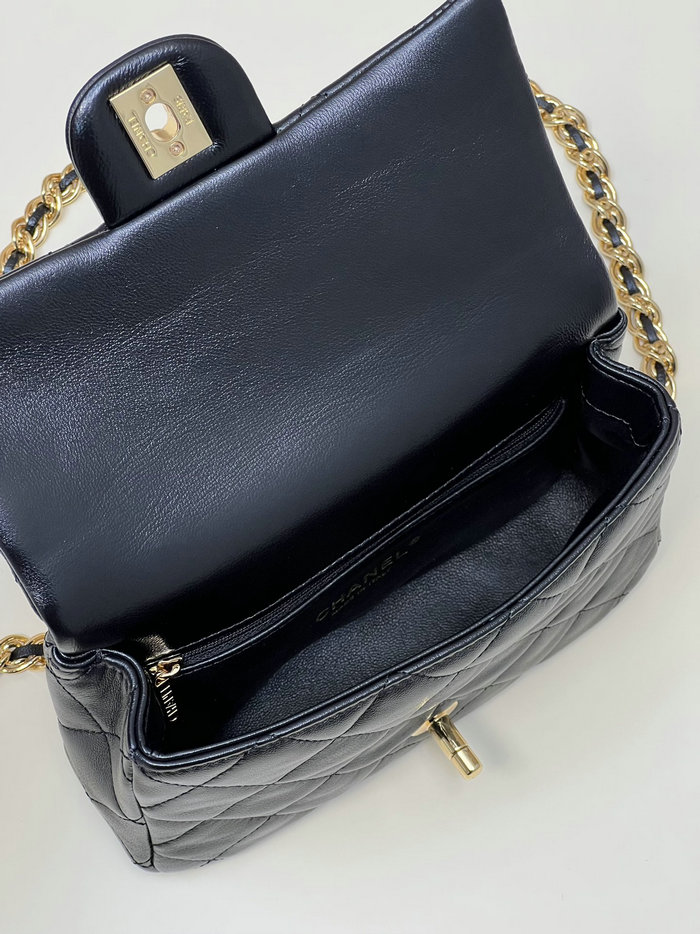 Chanel Small Flap Bag With Top Handle Black AS4023