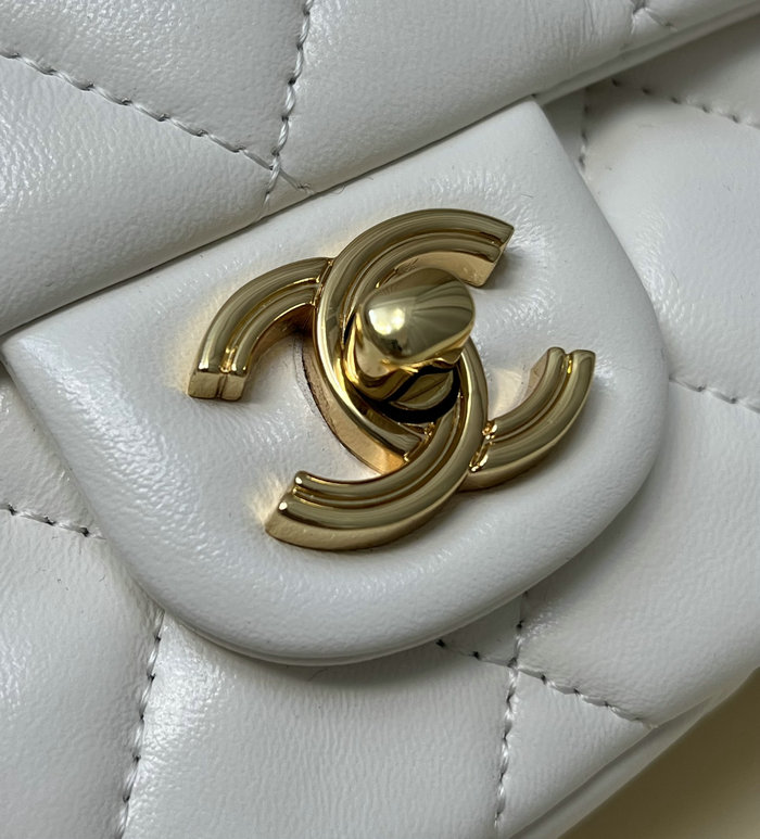 Chanel Small Flap Bag With Top Handle White AS4023