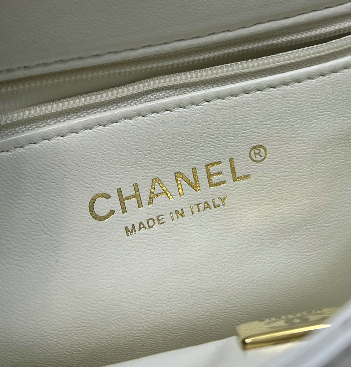 Chanel Small Flap Bag With Top Handle White AS4023