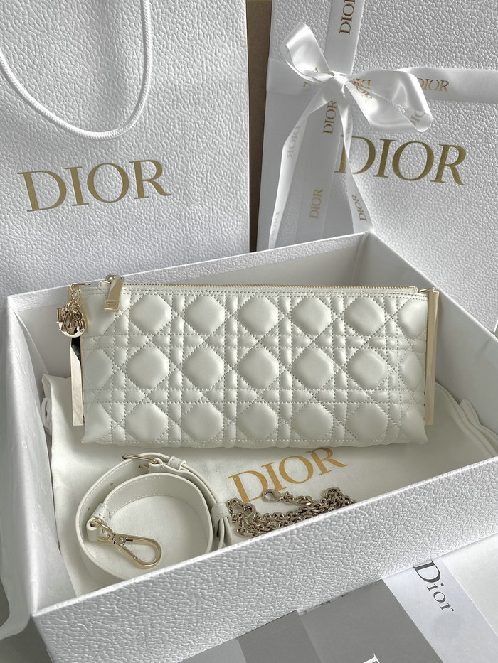 Dior Cannage Lambskin Club Bag White M2252