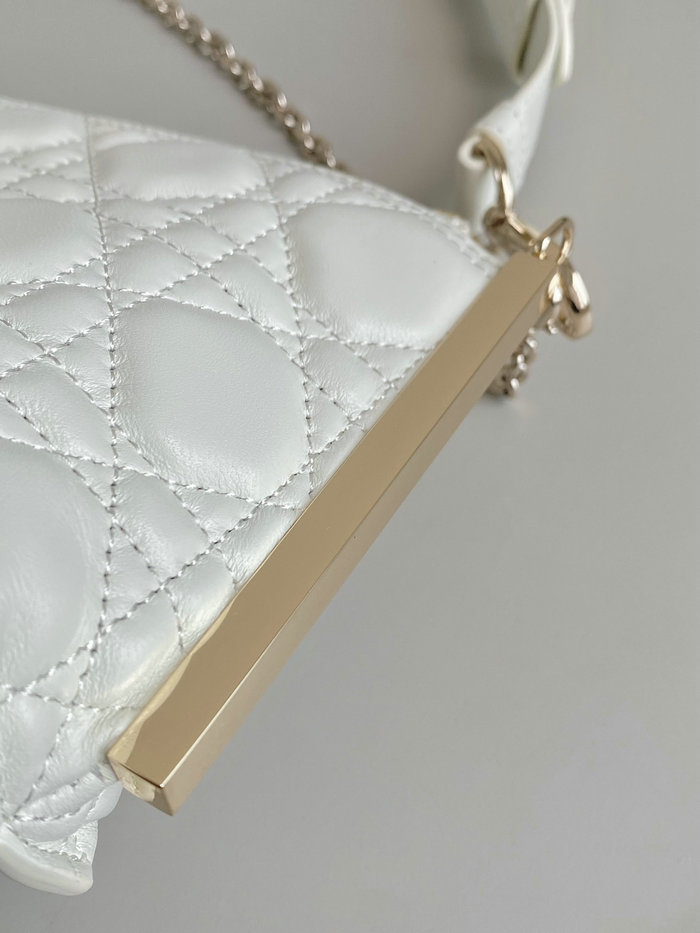 Dior Cannage Lambskin Club Bag White M2252