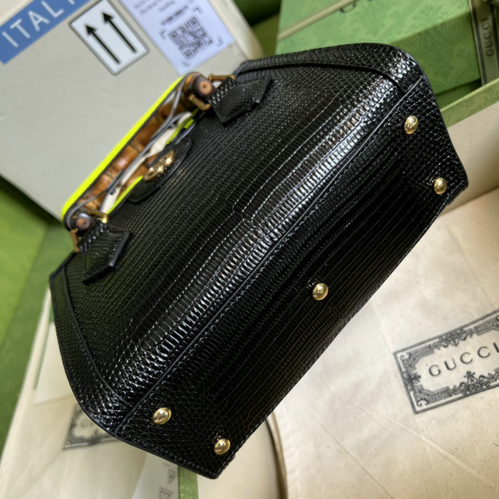 Gucci Diana lizard mini bag Black 675800