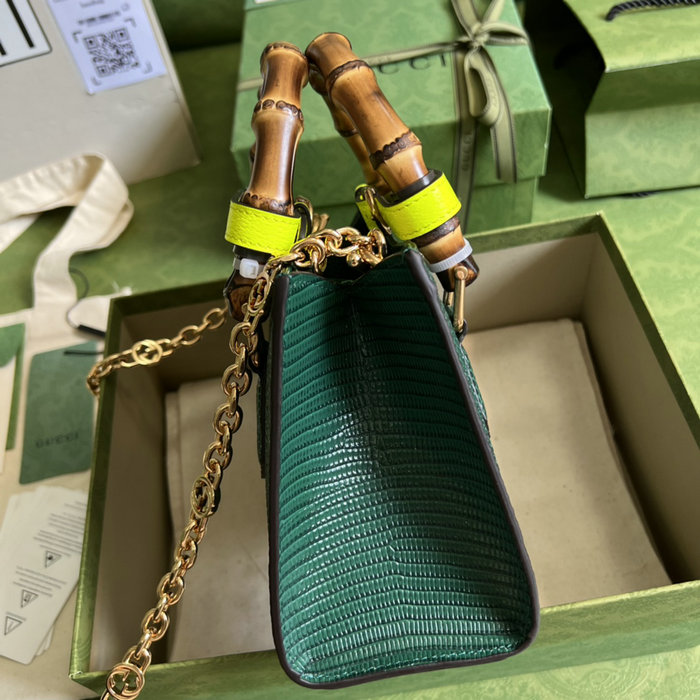 Gucci Diana lizard mini bag Green 675800