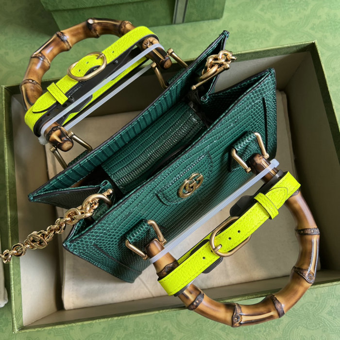 Gucci Diana lizard mini bag Green 675800