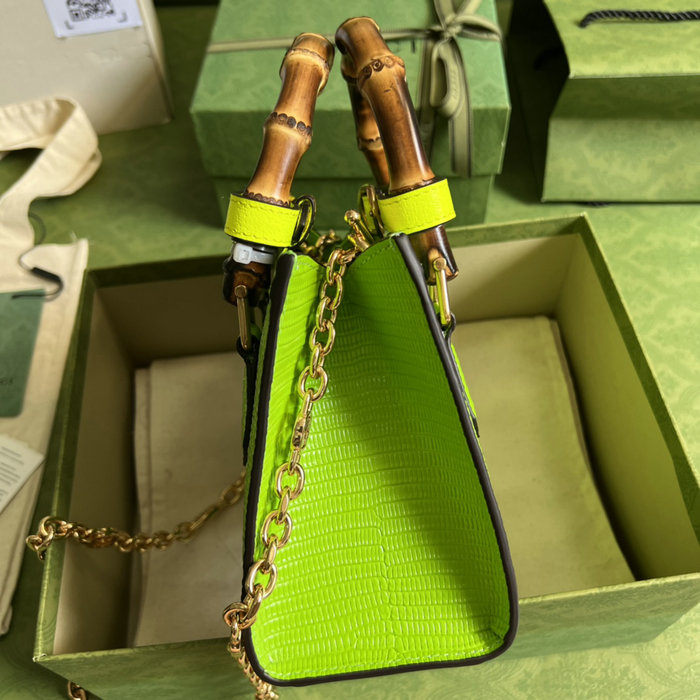 Gucci Diana lizard mini bag Pastel Green 675800