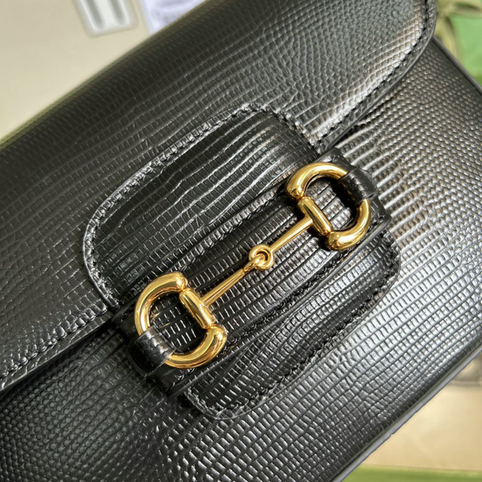 Gucci Horsebit 1955 lizard mini bag Black 675801