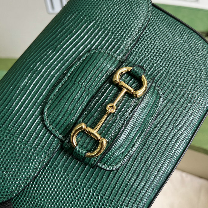 Gucci Horsebit 1955 lizard mini bag Green 675801