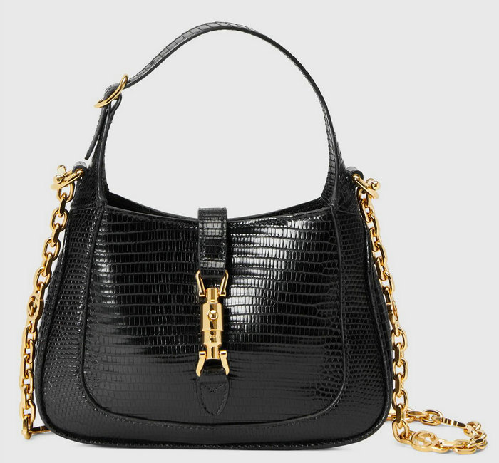 Gucci Jackie 1961 lizard mini bag Black 675799