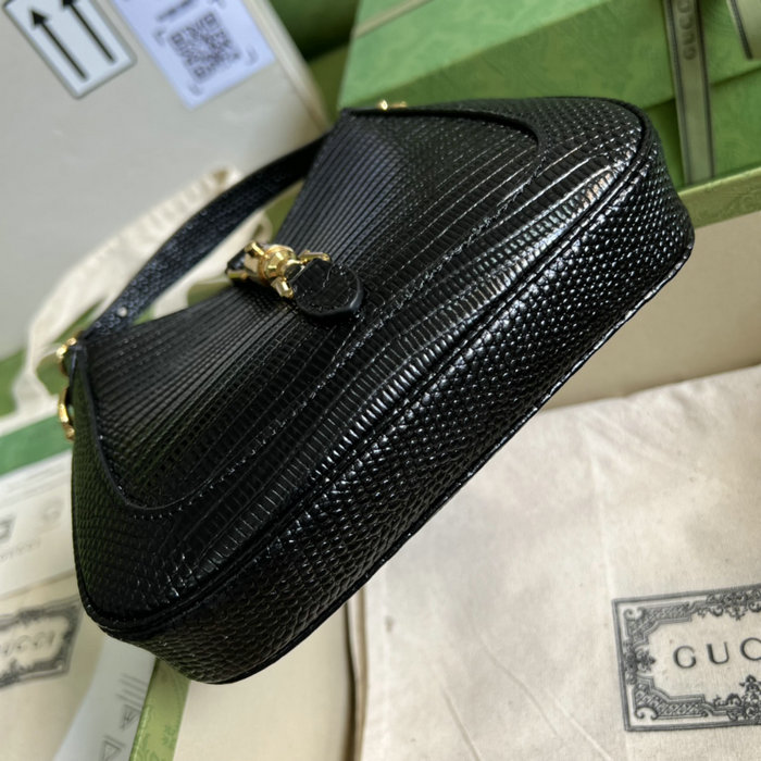 Gucci Jackie 1961 lizard mini bag Black 675799