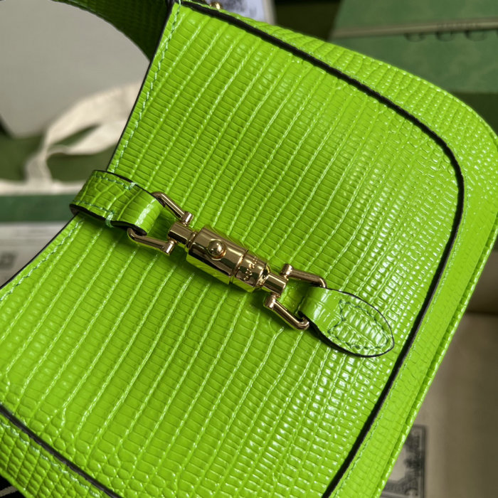 Gucci Jackie 1961 lizard mini bag Pastel Green 675799