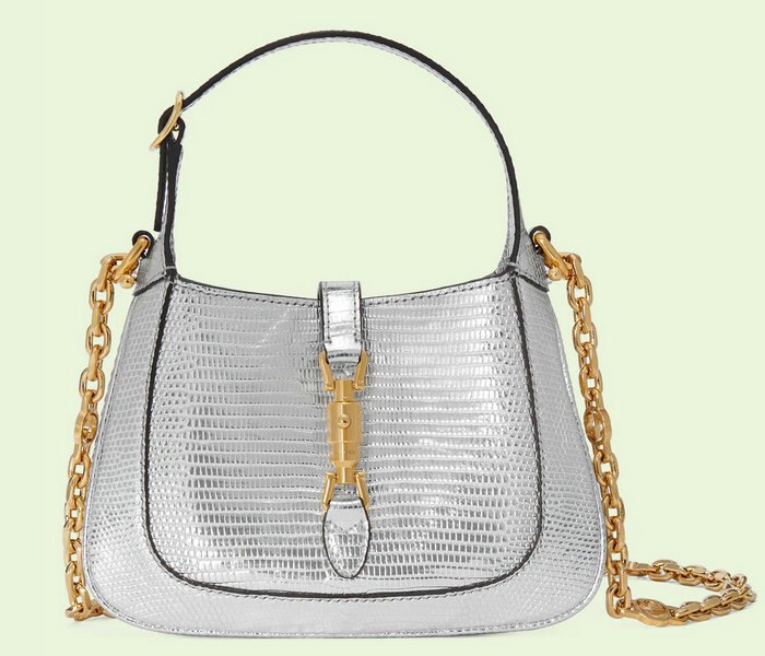 Gucci Jackie 1961 lizard mini bag Silver 675799