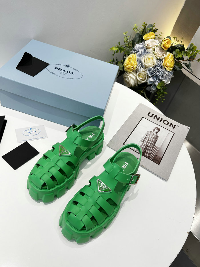 Prada Foam rubber sandals Green SDP051402