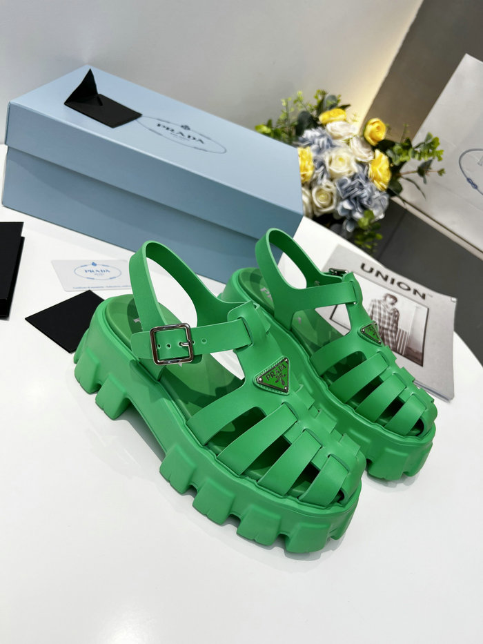 Prada Foam rubber sandals Green SDP051402