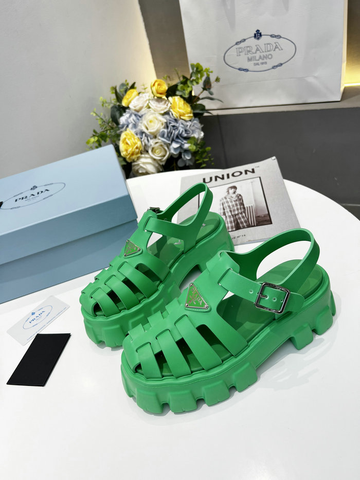 Prada Foam rubber sandals Green SDP051402