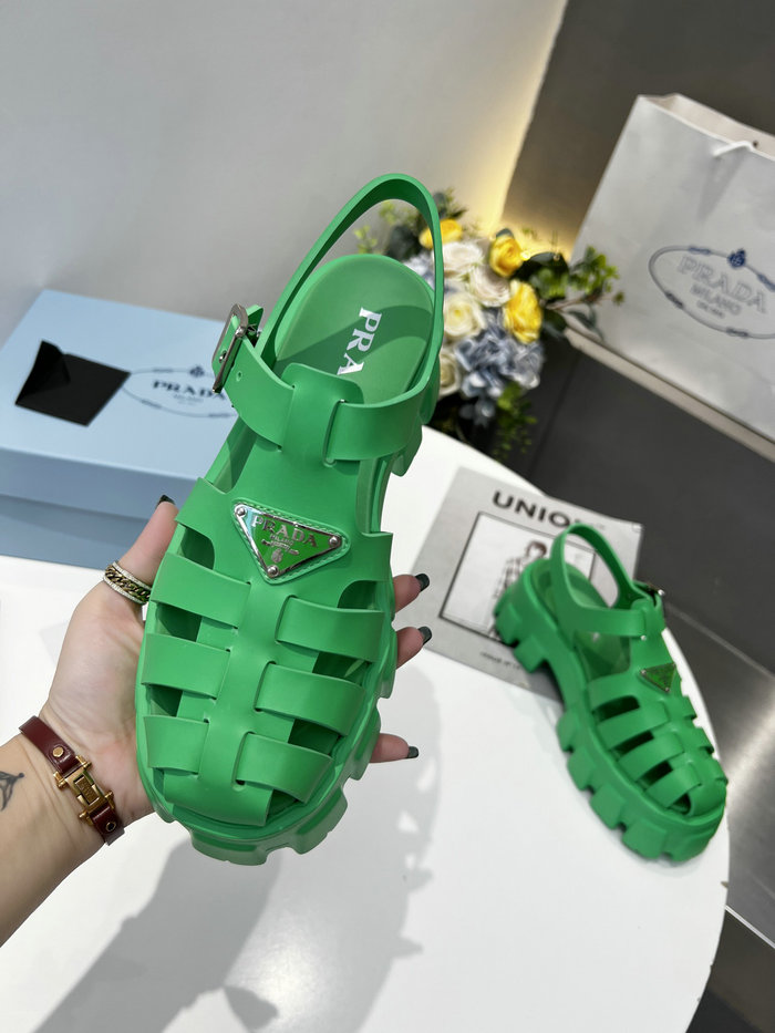 Prada Foam rubber sandals Green SDP051402