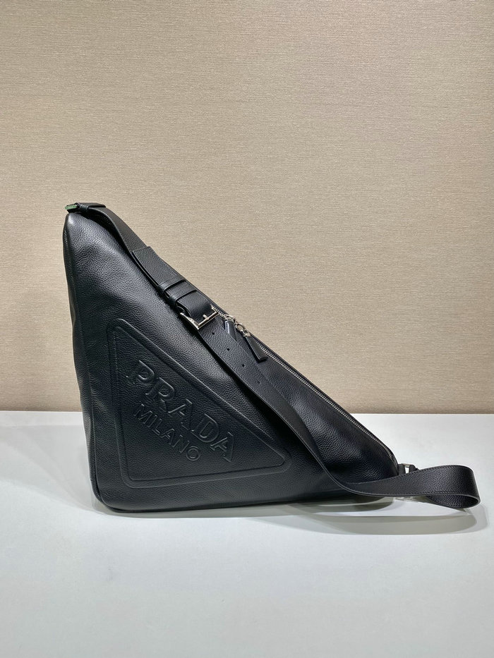 Prada Large leather Triangle bag Black 2VY007