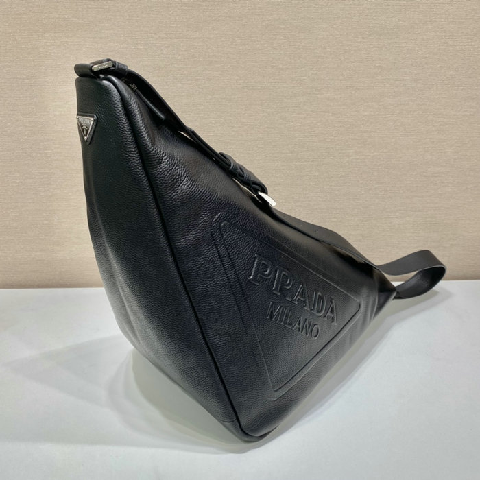 Prada Large leather Triangle bag Black 2VY007