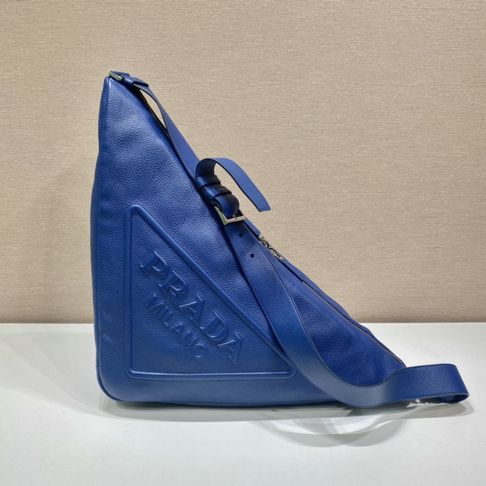 Prada Large leather Triangle bag Blue 2VY007