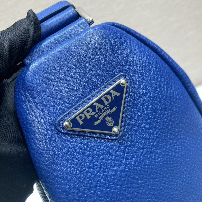 Prada Large leather Triangle bag Blue 2VY007