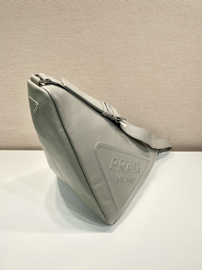 Prada Large leather Triangle bag Grey 2VY007