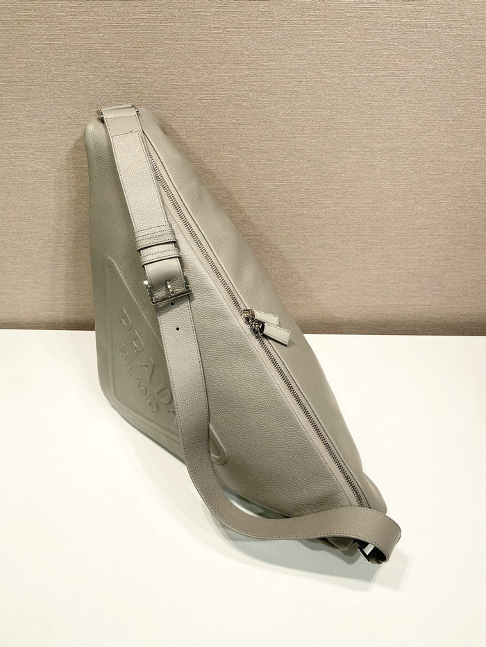 Prada Large leather Triangle bag Grey 2VY007