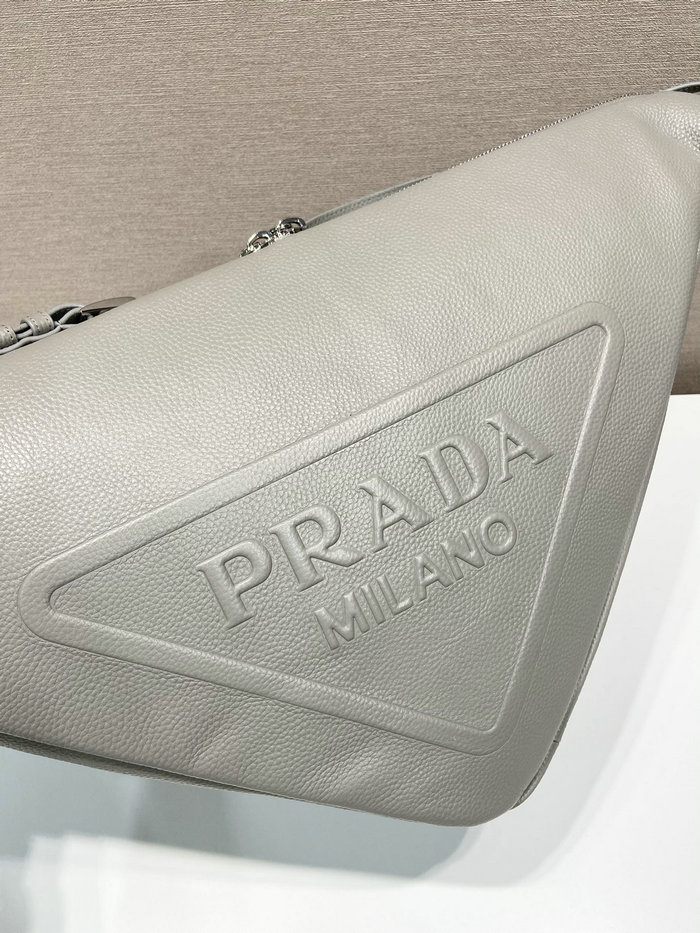 Prada Large leather Triangle bag Grey 2VY007