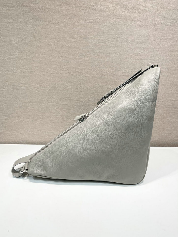 Prada Large leather Triangle bag Grey 2VY007