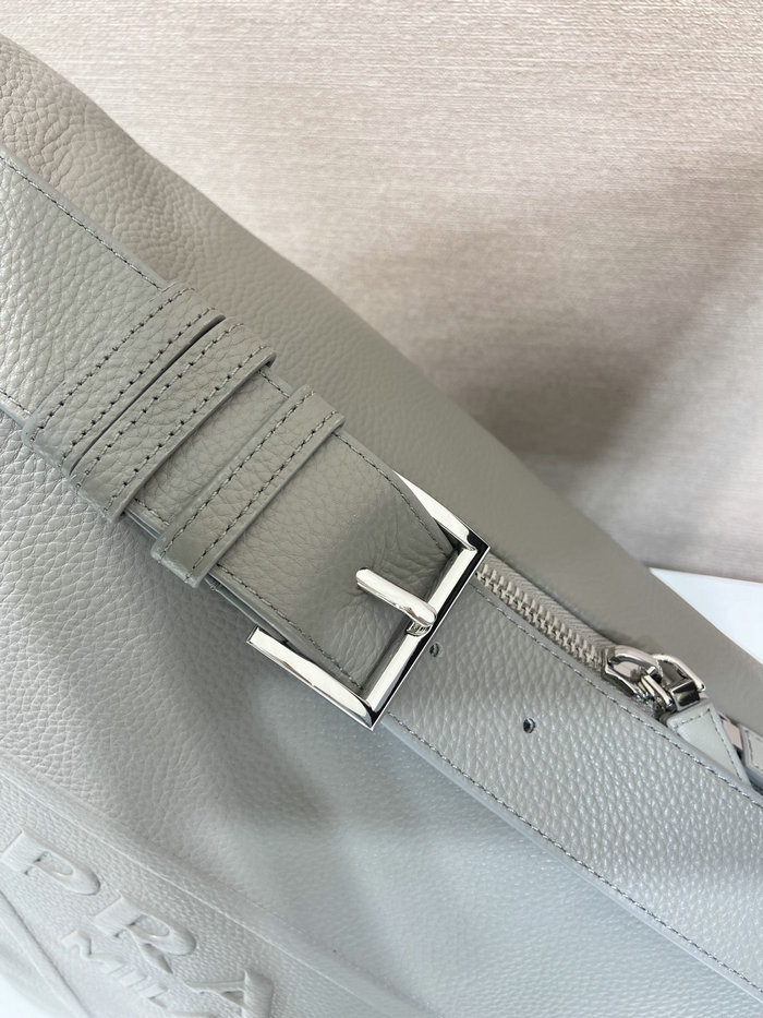 Prada Large leather Triangle bag Grey 2VY007